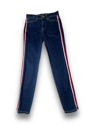 Tommy Hilfiger Women's Tribeca TH Flex Side-Stripe Skinny Jeans Size 2 #511