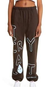 THE MAYFAIR GROUP BROWN “I CRY A LOT” JOGGERS M/L