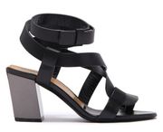 Tom Ford Black Strappy Leather Toe Ring Sandal High Heels