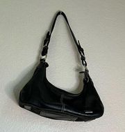 SAK black Rough Leather Satchel Purse Bag