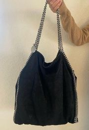 Stella McCartney Falabella Black Vegan Suede Shoulder Bag