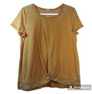 Jane and Delancey Orange Burnout Twist Knot Front Top Size L