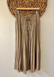 In Loom Smocked waist with Drawstring Maxi Skirt Size Large