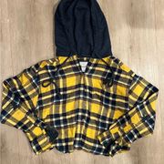 American Eagle America Eagle Cropped hooded flannel