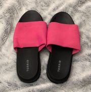 pink slip on sandals. Lug sole 7 Wide