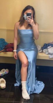 Long Baby Blue Prom Dress