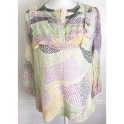 See By Chloe • Purple Green Patterned Blouse