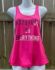 Soffe “Attitude is Everything” racer back hot pink athletic tank
