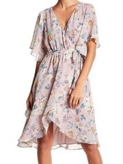 Chelsea28 High Low Wrap Dress Mauve Pink Floral