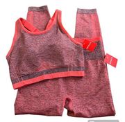 NWT Spanx New Seamless Sculpt 2 Piece Set - Sports Bra and Legging Coral