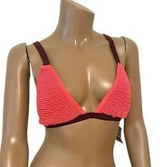 Aerie  coral beaded triangle bikini swim top XL SW 6035