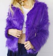 Nwt  Purple Faux Fur Jacket