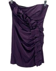 Vintage Gunne Sax Jessica McClintock Womens Mini Dress Bodycon Ruffle Purple 2