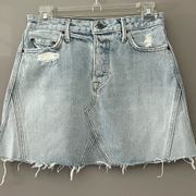 Revolve  BUTTON FLY DENIM SKIRT EVA CAR WASH SIZE 26