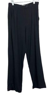 Ann Taylor Women's Black Wool Blend Straight Let Dress Trouser Pants Size 8