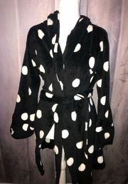 Victoria’s Secret PINK Black & White Polka Dotted Robe - Size XS