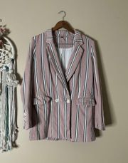 Uptown Girl Striped Blazer Size Medium