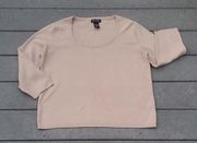 NY&CO 3/4 Sleeve Scoop Neck Ribbed Sweater