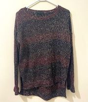 Sanctuary Oversize Marl Purple Crew Sweater Size Medium