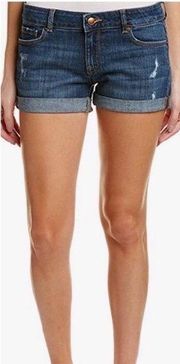 DL1961 Renee Cuffed Denim Jean Shorts | Medium Blue “Strive” Wash | 25