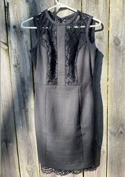 H&M  black fitted dress size 4 with lace