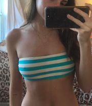 turquoise striped Bikini Top