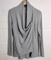 Market & Spruce Alan French Terry Asymmetrical gray cardigan