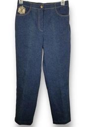 St. John Collection by Marie Gray Straight Leg Cropped Jeans Blue Logo 8