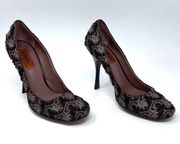 MISSONI 90s Vintage Jacquard Round Toe Stiletto Pumps High Heel Shoes