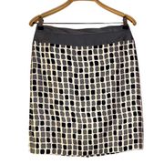 Baraschi By Anthropologie Gray/Silver/Black 100% Silk Abstract Skirt Size 4