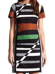 Derek Lam Dress Graphic Surf Parrot Cocktail Dress Sz 14 EUC Stripe Sheath Dress