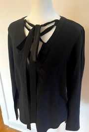 Sandro Paris Silk Tie Blouse (designer boutique dressy business chic)