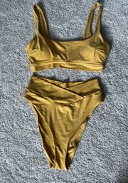 Mustard High Waisted Cheeky Swimsuit