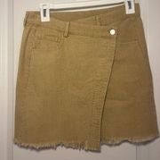 GUC Women’s Le Lis Crossover Corduroy Mini Skirt in Tan Size M