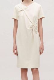 COS Beige Ponte Knotted Midi‎ Dress Size S