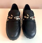 Paris Women’s Embellished Loafers Black NWOB Size 7