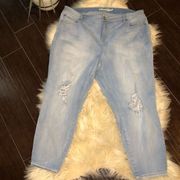 Torrid stonewashed distressed ankle denim size 22