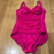 Croft& Barrow pink one piece swimsuit size 14 .