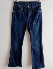 Citizens of Humanity Fleetwood Crop High Rise Flare Jeans in Dark Wash, Sz 24