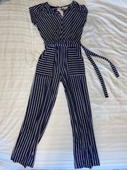 Navy & White Stripe Jumpsuit