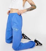 NEW BOYS LIE WITH LOVE FLO BLUE SWEATPANTS - ONE SIZE