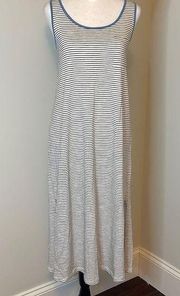 NWT MIA &T ESS Tank Dress. Size Large. White/blue with black stripes