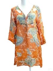 AnD tangerine paisley tunic