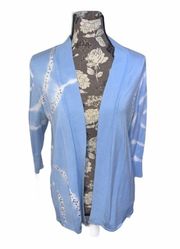 LAURA ASHLEY Sky Blue Tie Dye Cardigan Medium Petite