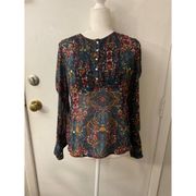 Converse Sheer Floral Long Sleeve Blouse Size: M