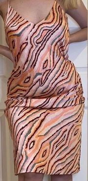 Barlll Femme Utility Satin zebra print midi dress