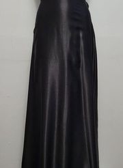 Vintage Impressions black satin full circle maxi dress size xl