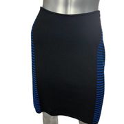 St. John Knit Pencil Skirt Caviar Jaya Blue Size 8 Black Sweater Bodycon