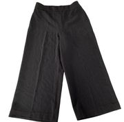 Zara Pants Womens Large Solid Black Wide Leg Hidden Side Zip High Rise Trouser