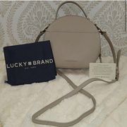 Lucky Taupe Leather Crossbody Bag!